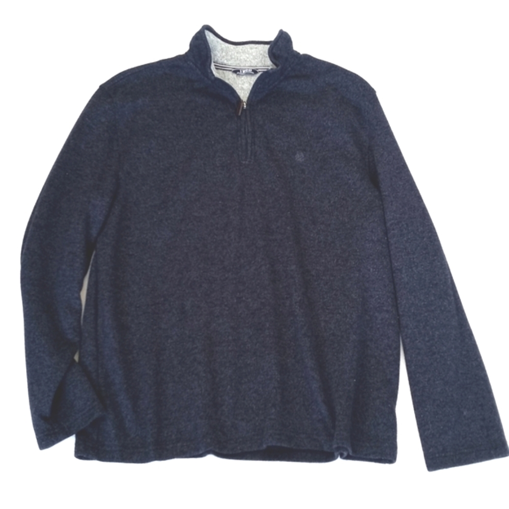 Men's Izod Heathered Navy Blue Half-Zip Long Sleeve Sweater XXL - Picture 4 of 9